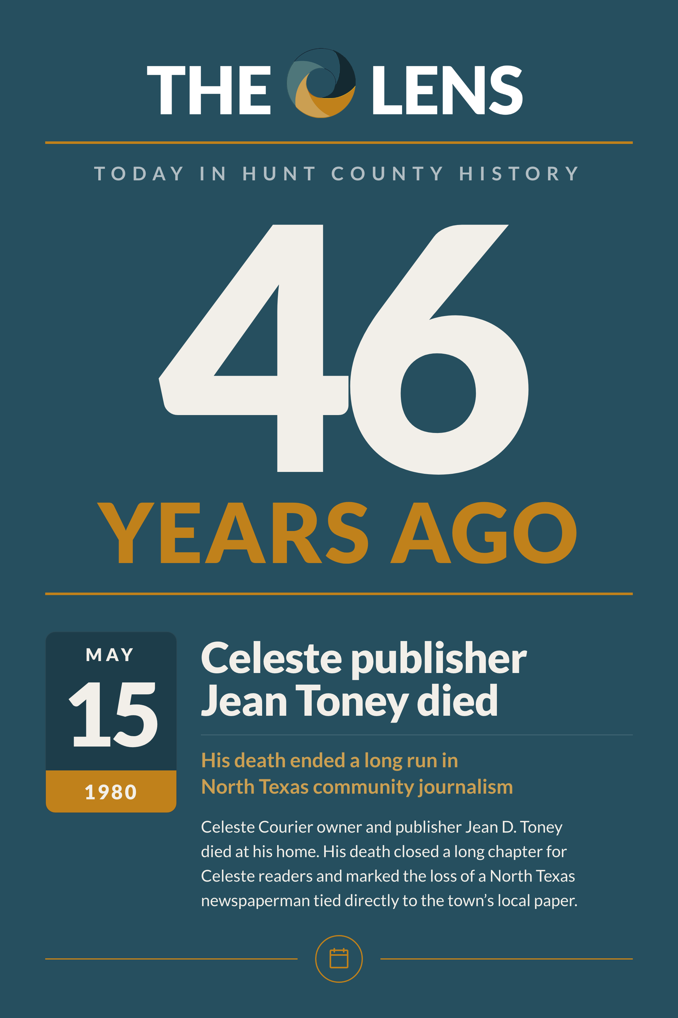 Today in Hunt County History, FRIDAY, MAY 15, 2026